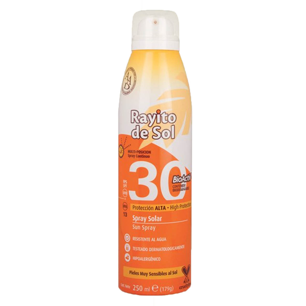 RAYITO DE SOL PROTECTOR SOLAR AEROSOL SOLAR FPS 30 X 250 ML.